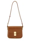 Apc Grance Brown Small Crossbody Bag Wirh Embossed Logo Lettering On The Front And Adjustable Shoulder S In Brown