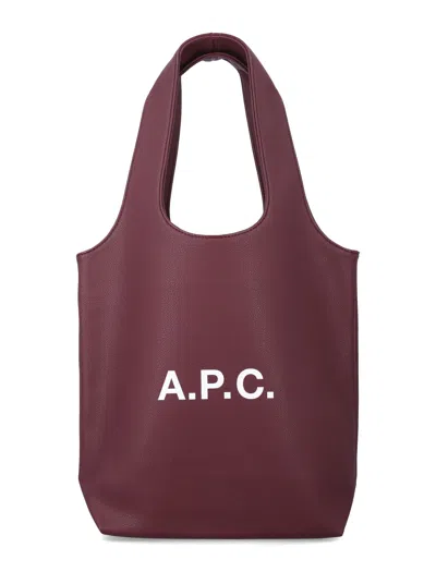 A.p.c. A. P.c. Small Shopper Tote Bag In Aubergine