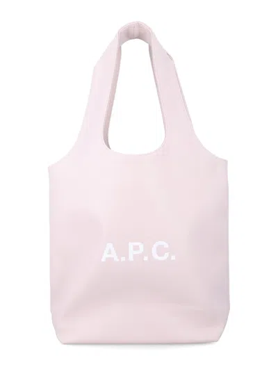 A.p.c. A. P.c. Small Tote Handbag With Top Handle And Interior Pocket, Structured Matte Finish In Parma Rose