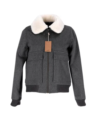 Apc A. P.c. Snowbird Jacket In Gray Wool In Grey