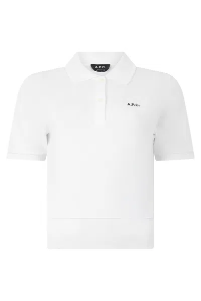 A.p.c. A. P.c. Soft Organic Cotton Short-sleeve Polo Shirt In White