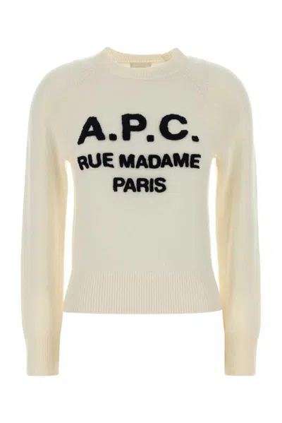 A.p.c. A. P.c. Soft Virgin Wool Sweater In Ecru