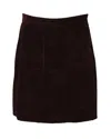 Apc A. P.c. Solene Corduroy Skirt In Burgundy Cotton In Red