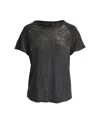 APC A. P.C. SPARKLY T-SHIRT IN BLACK VISCOSE