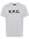 Apc Logo Print Cotton Jersey T-shirt In Gray