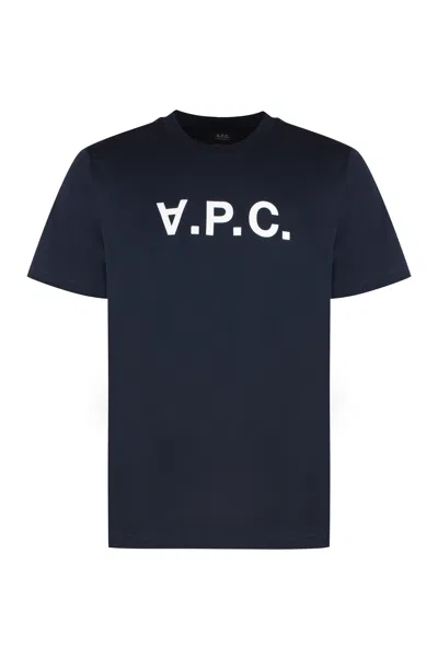 A.p.c. A. P.c. Standard Grand Vpc Cotton T-shirt In Blue