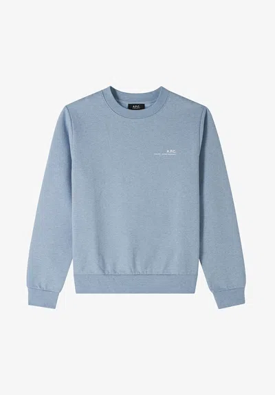 A.p.c. A. P.c. Standard Item Overdye Sweatshirt Mens L Light Blue Ecru