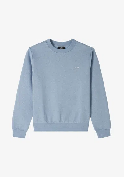 A.p.c. A. P.c. Standard Item Overdye Sweatshirt Womens Xl Light Blue Ecru