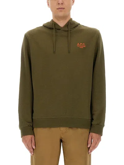 A.p.c. A. P.c. Standard Rue Madame Hoodie In Green
