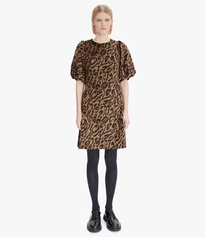 A.p.c. A. P.c. Sterling Dress 36 Chestnut Brown In Animal Print