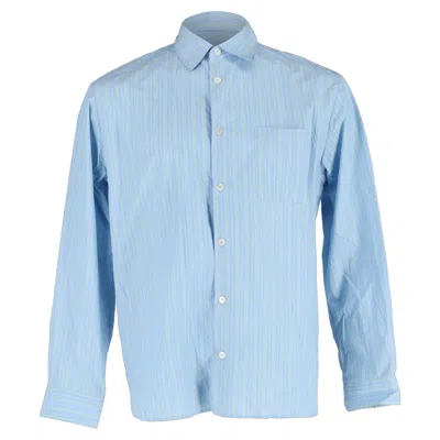 Apc A. P.c. Striped Button-down Shirt In Blue Cotton