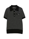 A.p.c. A. P.c. Striped Cotton Polo Shirt With Logo Front Pocket In Multi