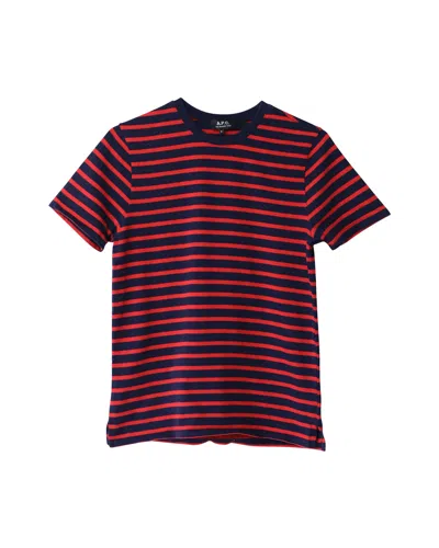 Apc A. P.c. Striped T-shirt In Red Cotton