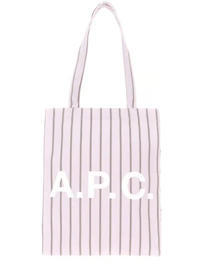 A.p.c. A. P.c. Striped Tote Handbag In Pink
