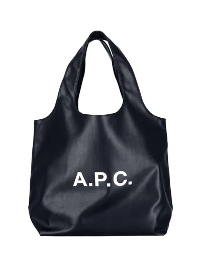 A.p.c. A. P.c. Structured Polyurethane Shoulder Bag In Black