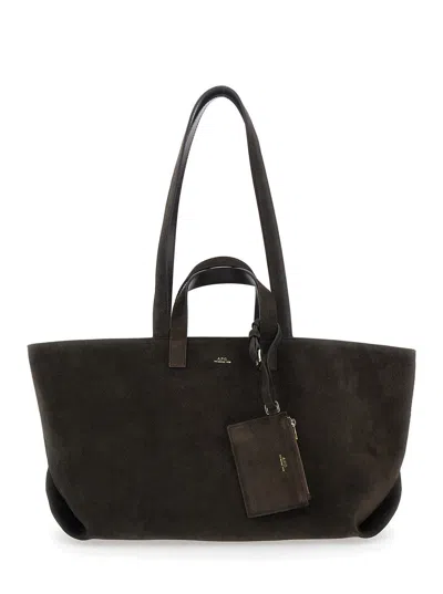 Apc A. P.c. Stylish Leather Tote Bag With Dual Handles - 53 X 23 X 19.5 Cm In Brown