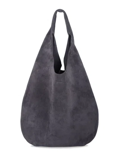 A.p.c. A. P.c. Suede Hobo Tote Bag In Slate Gray