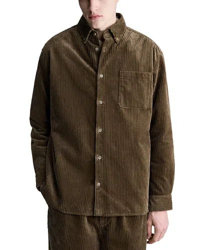 A.p.c. A. P.c. Surchemise Mateo Cotton Pocket Corduroy Shirt In Brown