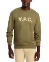 Apc A. P.c. Sweat Standard Grand Logo Sweater In Kaki/ecru