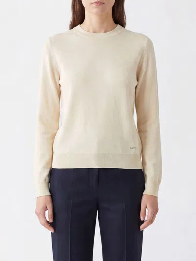 A.p.c. Philomena Embroidered-logo Sweater In Neutral