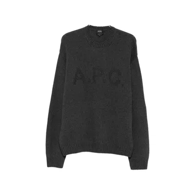 A.p.c. Logo-intarsia Crew-neck Sweater In Multi