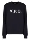 Apc A.p.c. Sweatshirt Crew-neck Logo Print In Blue