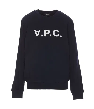 Apc Logo Sweatshirt In Blue