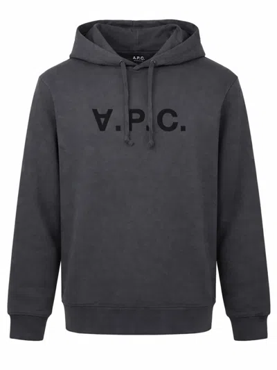 A.p.c. A. P.c. Sweatshirt Standard Hoodie With Large Vpc In Black