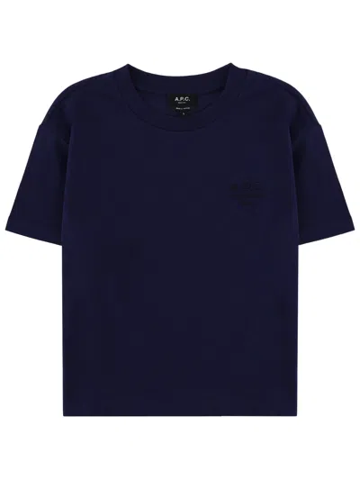 Apc A.p.c. Women T-shirt With Logo In Blue