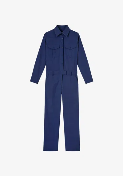 A.p.c. A. P.c. Tara Jumpsuit 40 Navy Blue