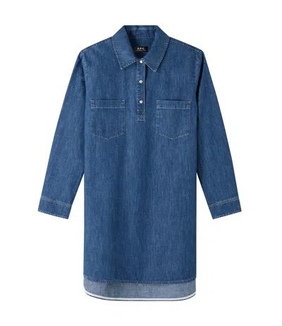 A.p.c. A. P.c. Texas Dress 38 Indigo In Purple