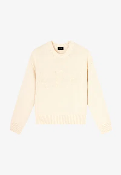 A.p.c. A. P.c. Tiago F Sweater M Ecru In Neutral
