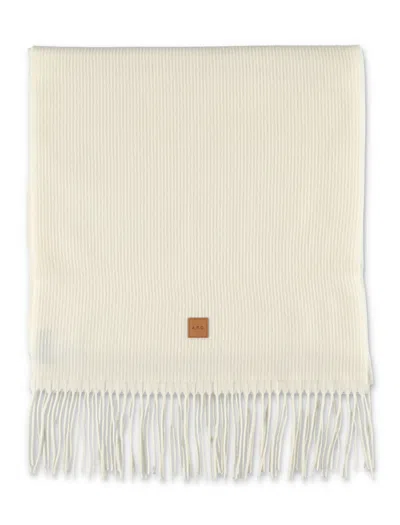 A.p.c. A. P.c. Timeless Elegance Mini Wool Scarf - 196 Cm X 50 Cm In Beige