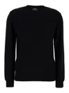 Apc A.p.c. Black Sweater With Tonal Logo Embroidery In Wool Woman In Black