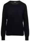 Apc 'nina' Black Sweater With Tonal Logo Embroidery In Wool Woman In Black