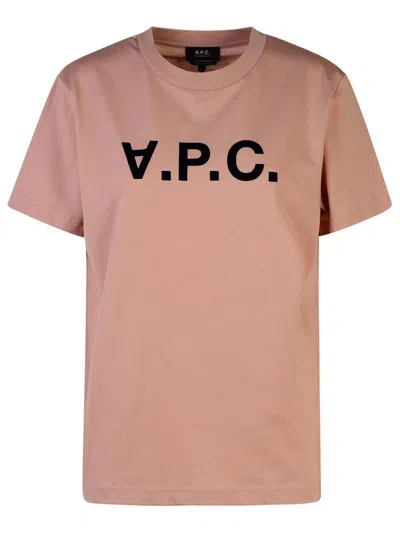 Apc A.p.c. Logo Printed Crewneck T In Pink