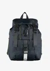 A.p.c. Technical Nylon Backpack With Flap Closure In Navy Blue