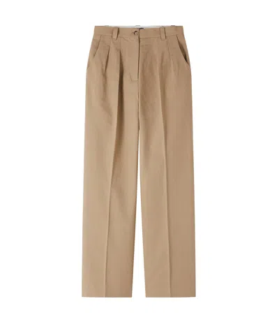 A.p.c. A. P.c. Tressie Pants 40 Beige In Multi