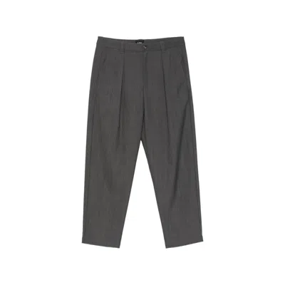 A.p.c. Pleated Straight-leg Trousers In Gray