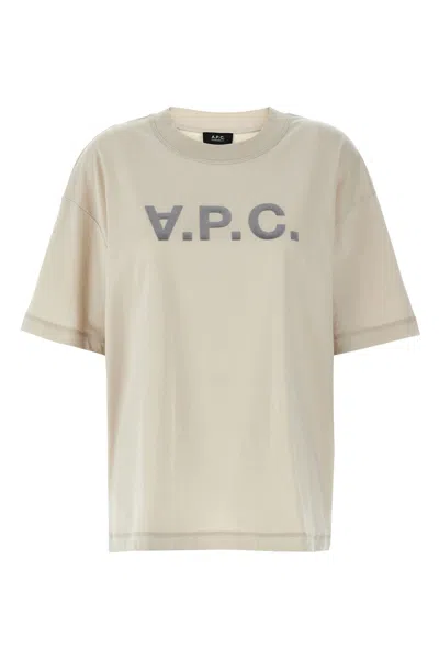 A.p.c. A. P.c. T-shirt 'oversize Grand Vpc' In Beige