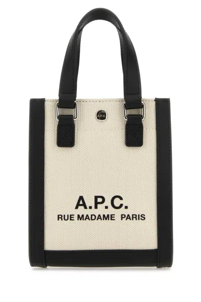 A.p.c. A. P.c. Two-tone Canvas And Leather Camille 2.0 Mini Handbag In Pink