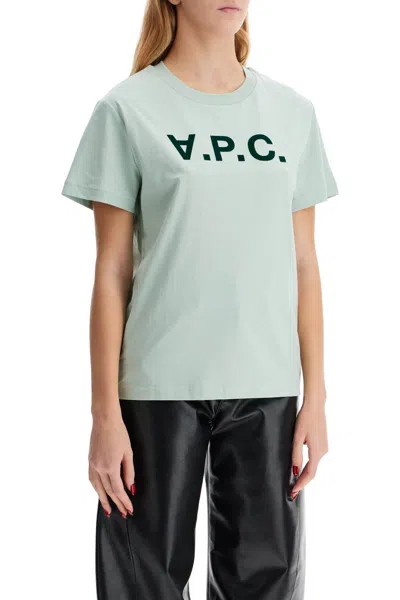 Apc A.p.c. Logo Printed Crewneck T In Green
