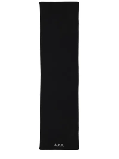 A.p.c. A. P.c. Unisex Virgin Wool Scarf For Fw25 Season In Black