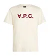 Apc Flocked-logo T-shirt In Beige
