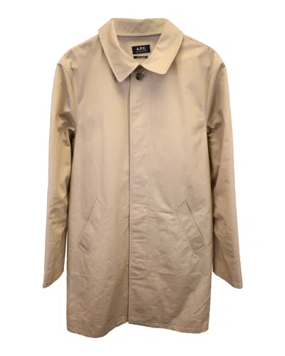 Apc A. P.c. Urban Mac Trench Coat In Beige Cotton