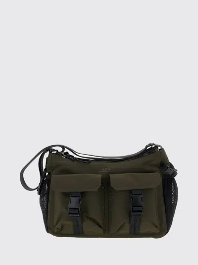 A.p.c. A. P.c. Utility Nylon Shoulder Bag With Adjustable Strap And Snap Hook In Brown