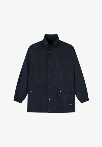 A.p.c. A. P.c. Valery Windbreaker Jacket Womens S Navy Blue