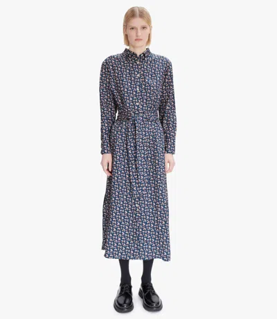 A.p.c. A. P.c. Vanessa Dress 34 Blue In Multi
