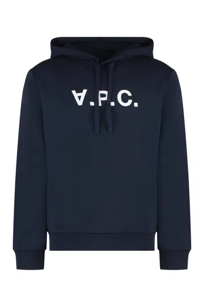 A.p.c. A. P.c. Velvet-effect Print Cotton Hoodie With Ribbed Cuffs And Hem In Animal Print