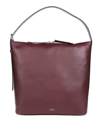A.p.c. A. P.c. Vera Leather Shoulder Bag In Bordeaux